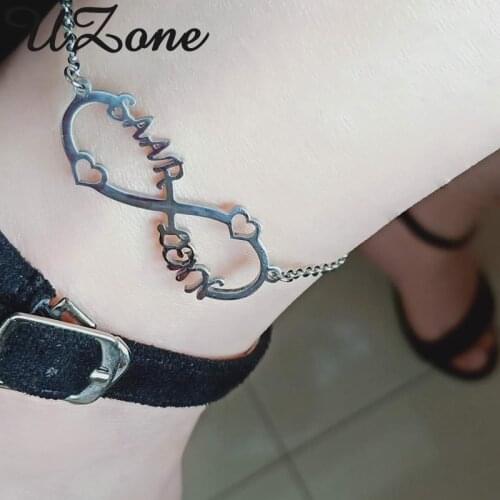 Hot Sale Personalized Name Stainless Steel Anklet Custom Nameplate Custom Summer Beach Bracelets Women Gift