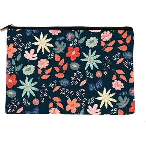 Women Night Garden Printed Make up bag Fashion Women Cosmetics Organizer Bag for Travel Colorful Storage Bag for Lady Bag