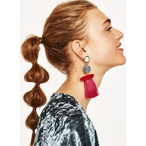 Ladies Bohemian Long Tassel Earrings 2019 New Fashion Jewelry Vintage Pendientes Tassel Pendant Earrings Female Wedding Gift