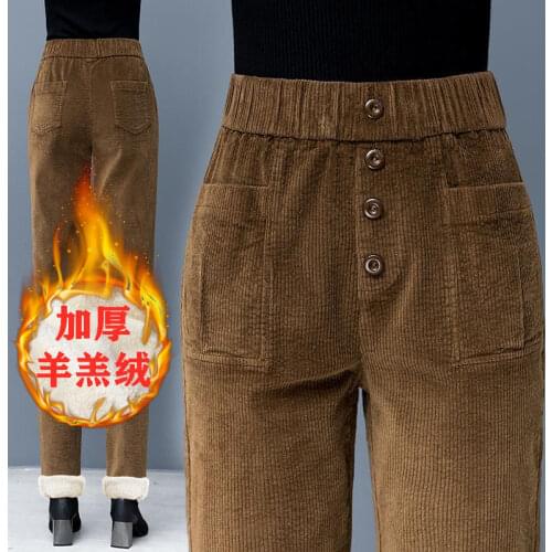 Women Pants Womens Cashmere Casual Pants For Autumn Winter Corduroy Pants Pantalones De Mujer