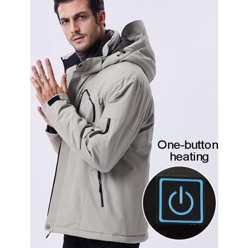 Winter Electric Heated Jacket USB Infrared Heating Jacket Men Women Warm Waterproof Windbreaker Outdoor Skiing Hiking Coat