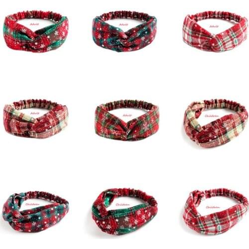 10pcs/lot Christmas Elastic Hairbands for Women Headdress Spandex Print Cloth Hair Bands for Children Kids Headwear Accessories
