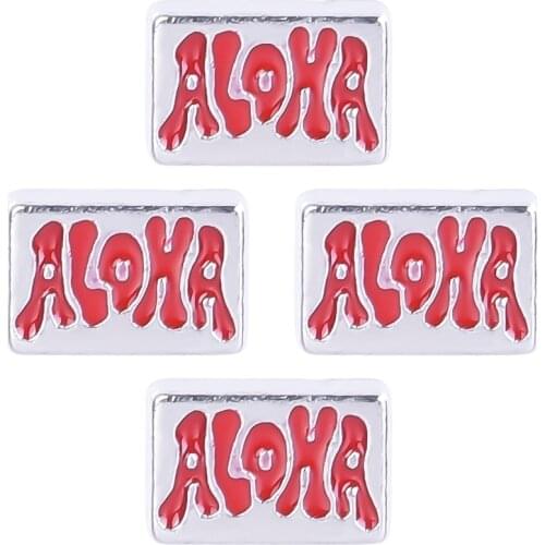 F512 Fashion 20pcs/lot Silver words ALOHA Charms Floating Locket Charms for Living Memory Locket Wholesale