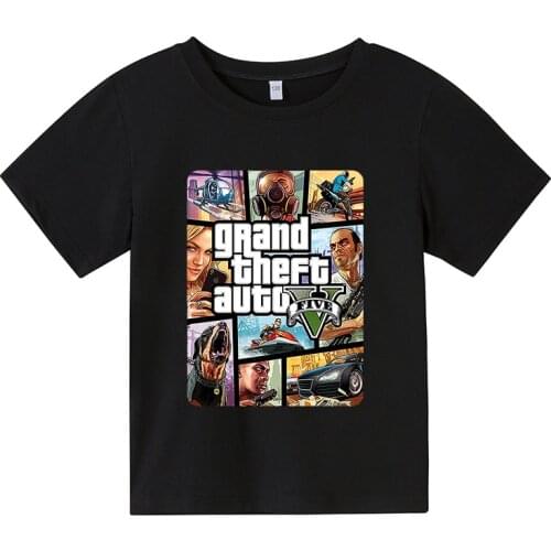2021 Grand Theft Auto Game GTA 5 boy Summer T Shirts Cool GTA5 girl TShirt Colorful Print T-shirt Tee Shirt Funny clothing
