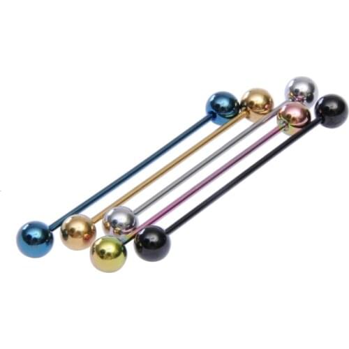 Lot 50pcs Free Shippment 16g~1.2mmX40mmx6/6mm Industrial Ear Scaffold Barbells Body Jewelry Ear Piercing