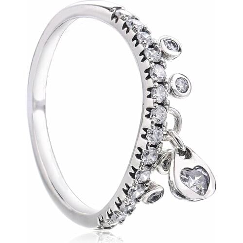 Ajax Ladies 925 Sterling Silver Stylish Crown Ring Womens Trend Jewelry Brands 2021 High-End Cubic Zirconia Crystal Female Gift