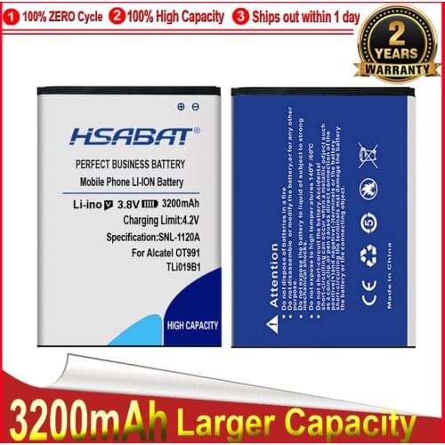 HSABAT 3200mAh Battery for Alcatel TLi019B1 TLi019B2 OT991 916D 6010 Alcatel ONE TOUCH C7 OT-7041 7041D dual CAB1900003C2 TCL