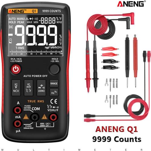 ANENG Q1 Digital Multimeter 9999 Analog Tester True RMS Professional Multimetro DIY Transistor Capacitor NCV Testers Lcr Meter