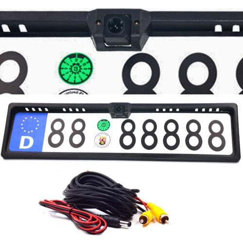 Car Rear View Camera EU European License Plate Frame Waterproof Night Vision Reverse Backup with 4 Or 8 12 LED Light
