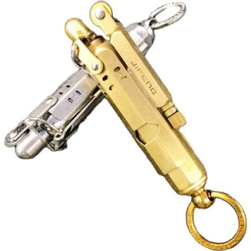 JIFENG Retro Brass/Steel Metal Gasoline Lighter 83*13MM