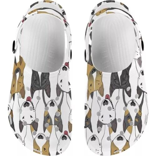 NOISYDESIGNS Bull Terrier Prints Sandals Garden Shoes Men Women Summer Hole Shoes Girls Boys Clogs Outside Beach Flat Slippers