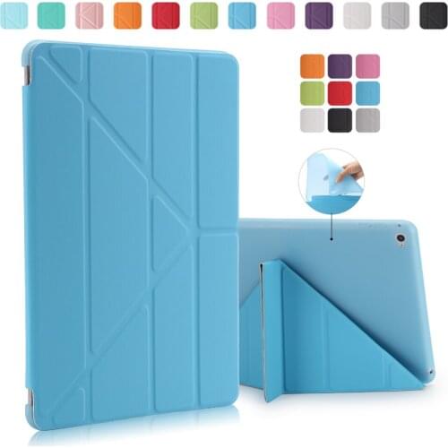 For iPad pro 10.5 Ultrathin PU Leather Case Smart Cover + Soft TPU translucent back case For ipad mini 4 3 2 For ipad 2 3 4 5 6