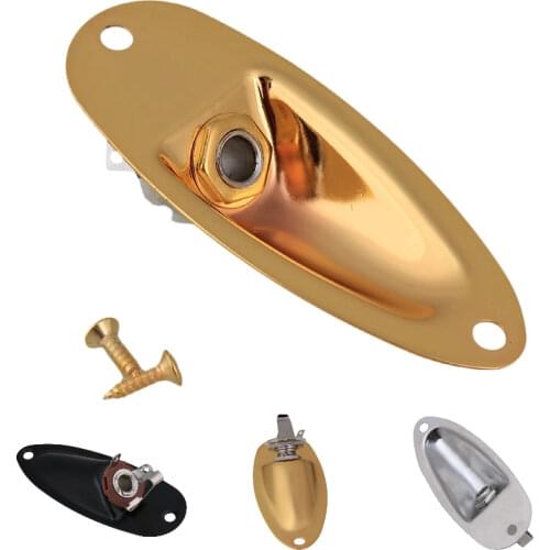 Black /Gold/Chrome Electric Guitar Boat Output Jack Plate socket plate &screws