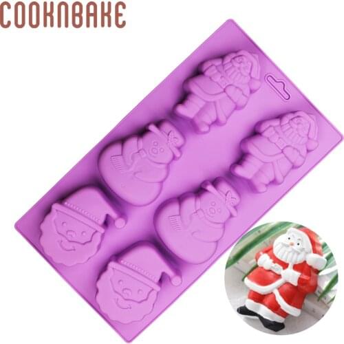 COOKNBAKE Christmas Cake Mold Silicone Molds for Candy Chocolate santa handmade soap resin mould bread cake decoration tool