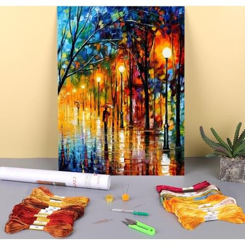 Colors Winter Pre-Printed 11CT Cross Stitch Complete Kit DIY Embroidery DMC Threads Hobby Handicraft Sewing Needle