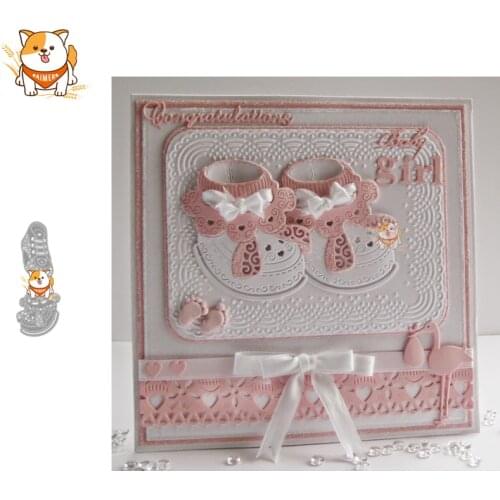 Boy Girl Baby Shoes Metal Cutting Dies Mold Scrapbooking Stencil DIY Embossing Craft Die Cuts Card Making New Dies For 2020