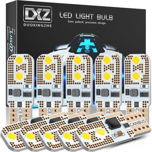 DXZ 10PCS W5W T10 LED Bulbs Canbus White 194 168 Car Interior Map Dome Lights for BMW Audi Mercedes Auto Parking Signal Lamp
