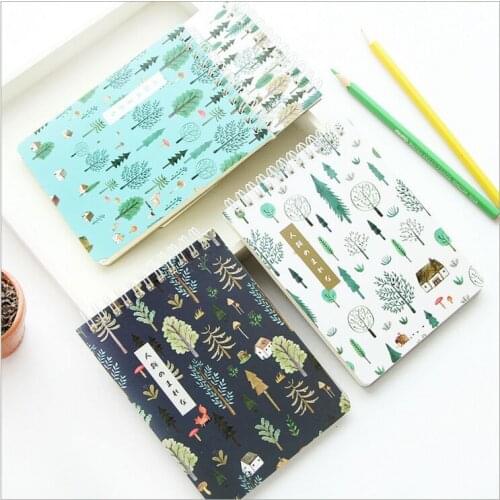 Green Forest Plants Mystery Weekly Planner Daily Schedule Notebook Mini Coil Diary Book Scratch Notepad Memos Escolar Papelaria