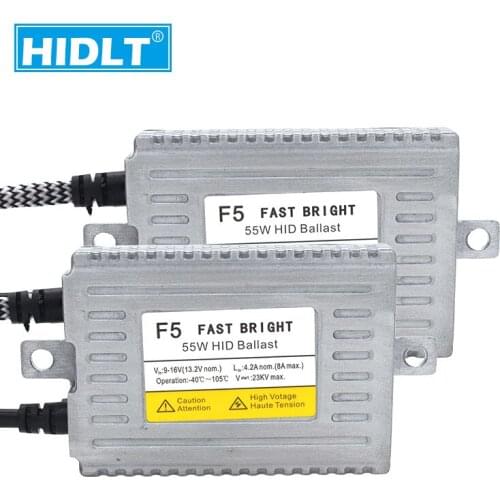 HIDLT 2PCS 55W Fast Bright AC HID Xenon Ballast 12V Digital HID Replacement Reactor For H1 H7 H11 HB3 HB4 Auto Headlamp Bulb Kit