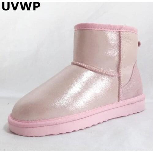 Classic Women Boots Top Quality 100% Genuine Sheepskin Leather Snow Boots Natural Fur Warm Wool Winter Boots Ankle Shoes