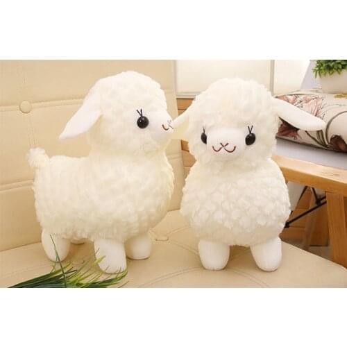 Cute Stuffed Toy Goat Pure White Lucky Sheep Doll Funny Appaca Toys Soft And Comfortable Skin Room Decoration Doll Birthday Gift