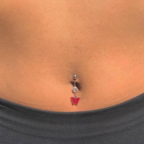 Stonefans Fashion Dangle Belly Nail Rhinestone Belly Button Rings Sexy Navel Piercing Men Women Piercings Nail Ring Body Jewelry