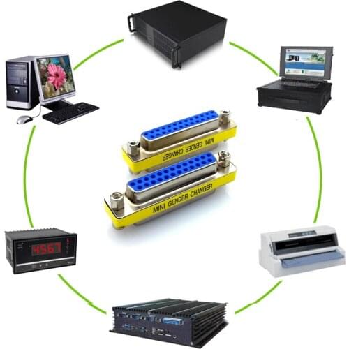 Newest1 Pcs D-SUB DB25 Serial Cable Extended Adapter 25 Pin DB25 FeMale to FeMale F F minitype Changer Connector 1 Pcs