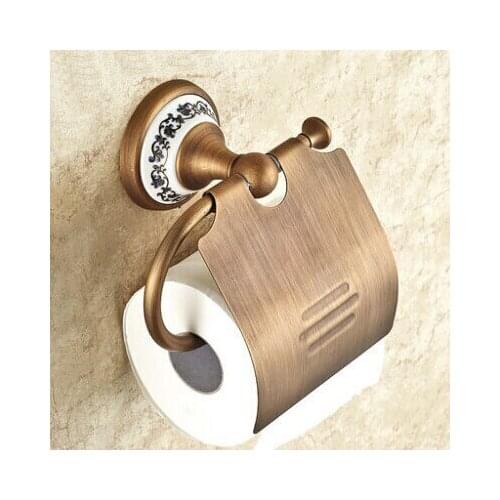 All copper paper towel rack Archaize paper holder European toilet paper box toilet accessories Paper plane