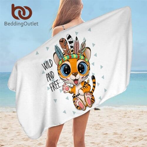 BeddingOutlet Tribal Animal Bath Towel Microfiber Geometric Aztec Beach Towel for Adult Lion Owl Pug Bathroom Blanket new