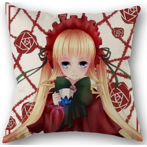 Rozen Maiden Pillowcase Wedding Decorative Cotton Linen Pillow Case For Home Pillow Cover 45X45(One Sides)