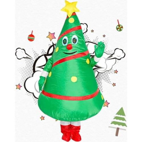 Christmas Cartoon Doll Costume Anime Inflatable Santa Claus Dress Up Props Funny Mascot Inflatable Christmas Tree Clothes