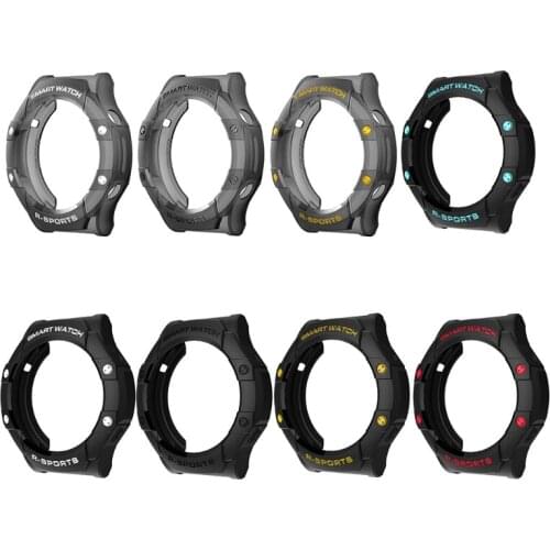 Silicone WatchBand Strap Ring Frame Protective Case Shell Compatible for Huawei-GT2 PRO Cover Bumper Watchband