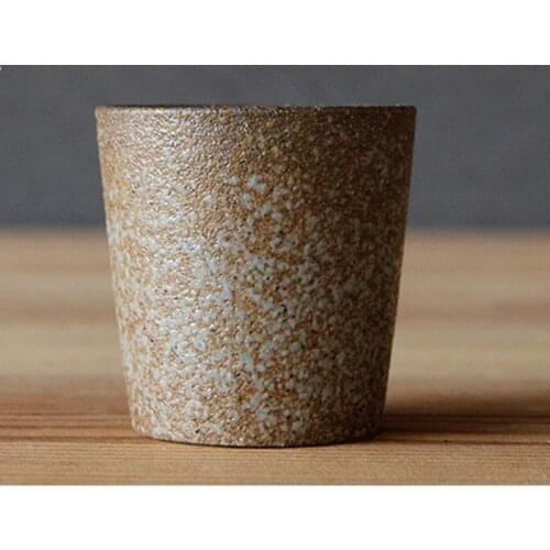 Antique Pu'er Tea Cups Solid Color Retro Coarse Pottery Tea Cup Vintage Straight Cup Drinkware Home Decor Crafts