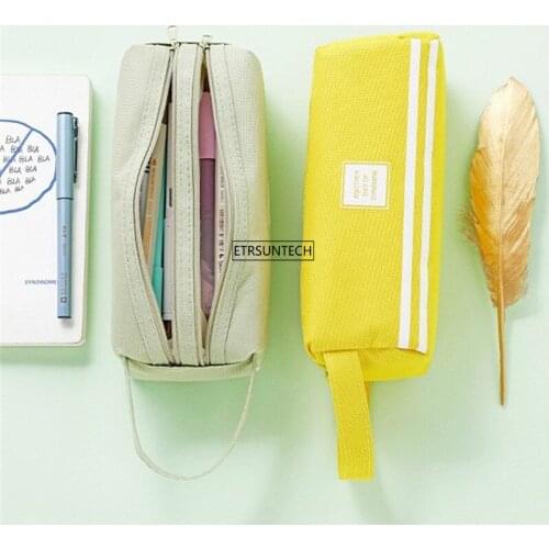 100PCS Colorful Large Capacity Pencil Cases Bags Creative Fabric Pen Box Case School Office Stationary Supplie