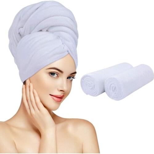 Sunland Soft Microfiber Hair Drying Towel Large Super Absorbent Magic Hair Turban for Drying Long Hair 20 inch X 40 inch 2 Pack
