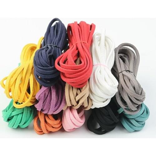 DIY Rope Flat Faux Suede Korean 2.4m/pc Velvet Leather Cord Thread Jewelry Bracelet Making Decorative Handicrafts Accessories