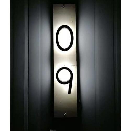 Waterproof Led Floating Light House Number Letters Big Modern Door Alphabet Home Outdoor Black Stainless Steel Numbers Address P