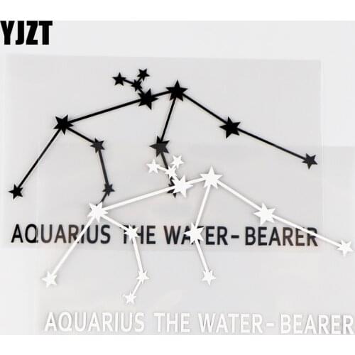 YJZT 15.3×8.6CM Zodiac Signs Aquarius Funny Decor Vinyl Car Sticker Decals Stars Black / Silver 10A-0407