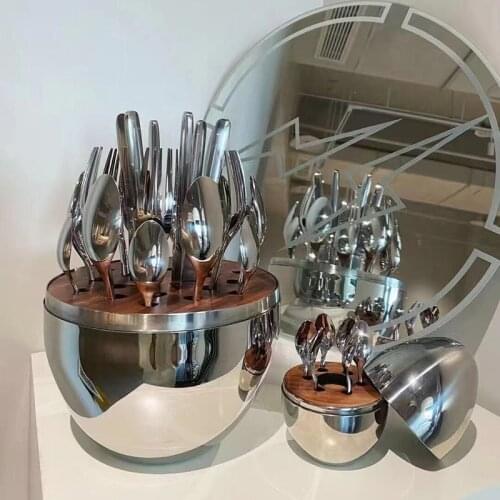 2021 new Home Furnishings Trendy 24pcs Knife Fork Cutlery Set Plating Stainless Steel Egg Tableware Kit Kitchen Accessories