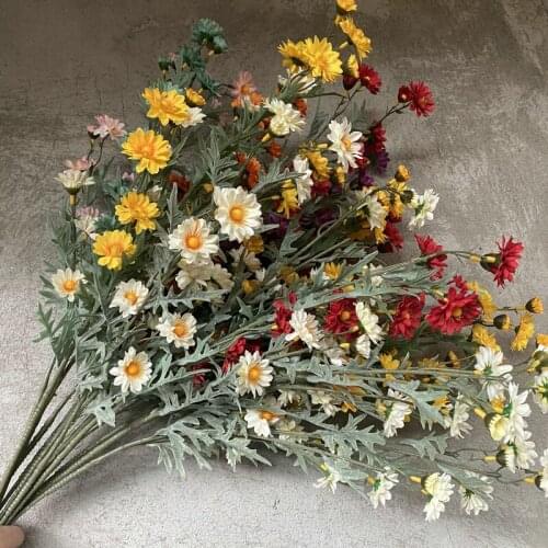 5 forks Autumn Chrysanthemum Artificial Silk Flowers DIY Home Furnishings Floral Arrangement Wedding Decoration Fake Flower
