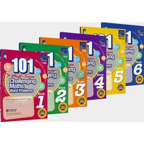 6 Books/set,Singapore Maths Exercise Book Teaching Assistant Exercise Book, 101 Mathematical Practical Problems Teaching Books