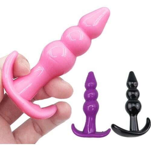 Anal Plug Silicone Male Prostate Massager Anal Beads Plug G Spot Butt Plug Adult Masturbation Anal Sex Toys for Couple