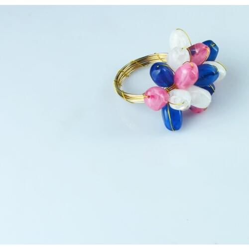 Free Shipping Napkin Ring Colorful Beads for Wedding 12 Pcs qn21012706
