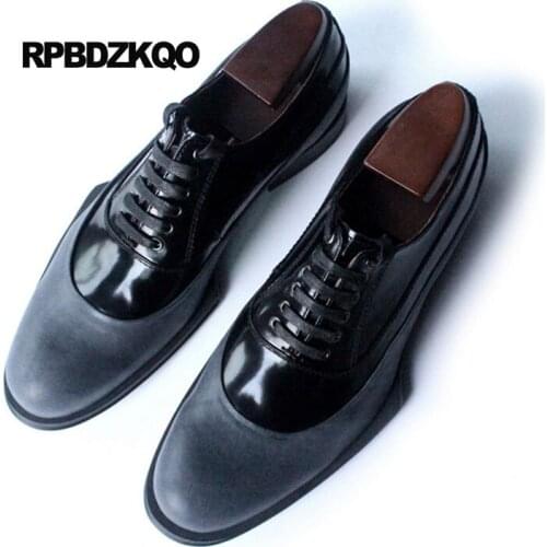 Big Size Genuine Leather Patchwork European Italian British Style Italy Men Formal Suede Shoes Dress Oxfords High Quality Prom