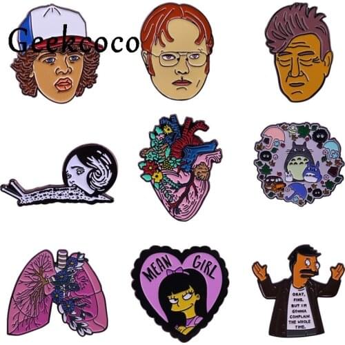 J1413 Geekcoco Cartoon Tv Show Character Metal Brooch Collar Best For Friend Pin Jeans Shirt Handbag Badges on Backpack Pins