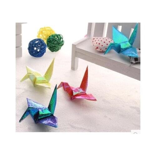 Diy handmade Pearlescent color Origami 7cm paper birds for wedding props & holiday gift wedding decoration hanging supplies