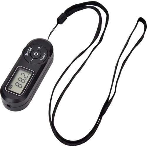 Digital Pocket FM Radio FM:64-108MHz Portable FM Radio Receiver with LCD Display Neck Lanyard 3.5mm Headphone