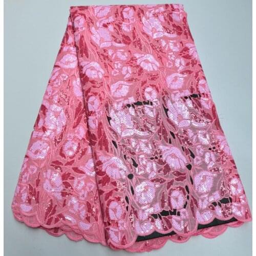 Exclusive 5 yards veritable french lace Korea made African Swiss Organza lace fabric Soft unique shiny Nigerian wedding wear F52