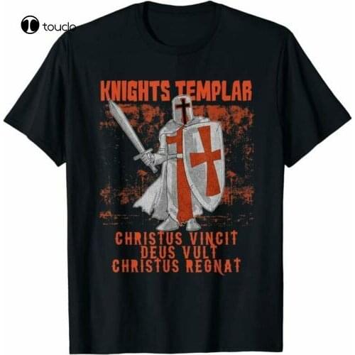 Mens Knights Templar Deuss Vult Crusade Cross Crucifix Medieval T-Shirt Tee Shirt