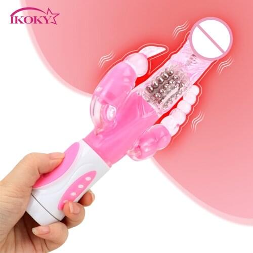 IKOKY 12 Vibrations Rabbit Clit Vibrator G-spot Massager Dildo Vibrator Sex Toys for Women Clitoris Stimulation Sex Products